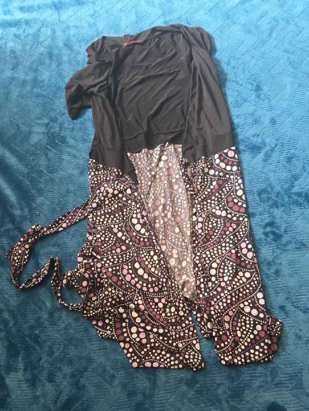 2/$20 Black and Pink Printed Women's Swim Coverup Wrap